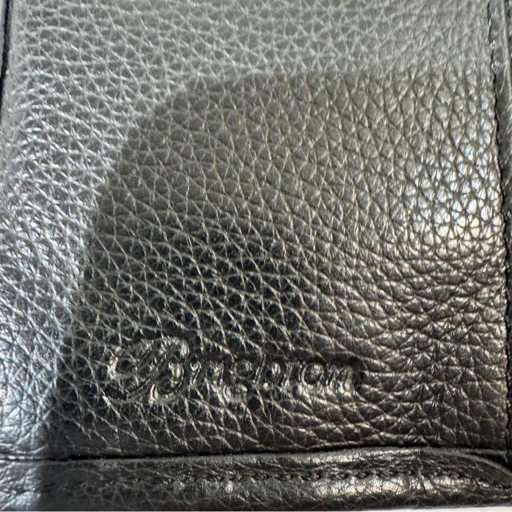 Brighton Talana Large Slim Wallet in Black Leather with Woven Silver Medallion - Picture 9 of 13